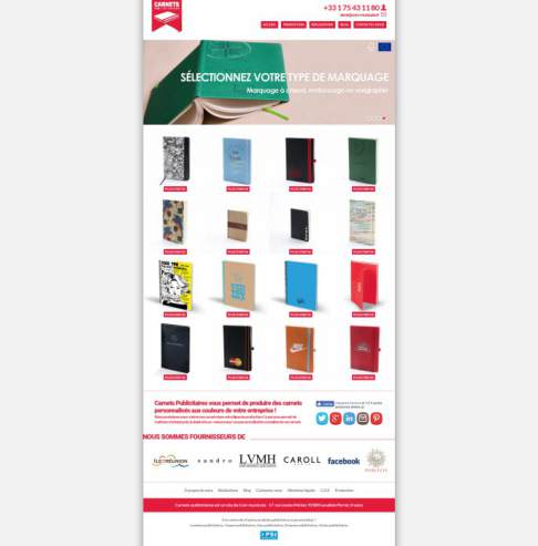 Accueil du site de carnets publicitaires screenshot carnets-pub