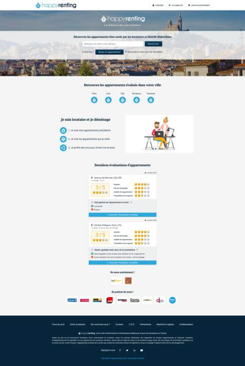 Accueil du site HappyRenting screenshot happyrenting