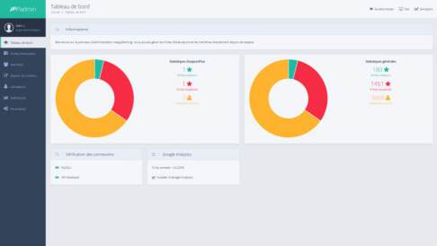 Accueil de l'espace d'administration screenshot happyrenting
