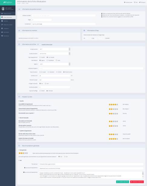 Modification d'une fiche détaillée screenshot happyrenting