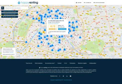 Affinage des résultats en fonction du zoom de la carte screenshot happyrenting