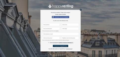 Inscription au site HappyRenting screenshot happyrenting
