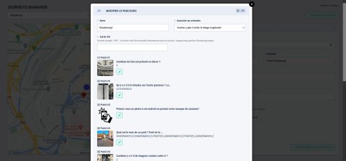 Espace d'administration - Gestion des points de visites et des énigmes associées screenshot lupin