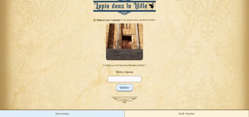 Accueil du jeu d'aventure et d'énigmes screenshot lupin