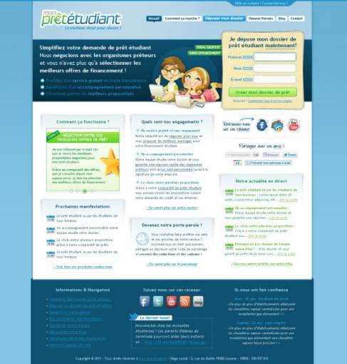 Accueil du site d'information sur les prêts étudiants screenshot mon-pret-etudiant