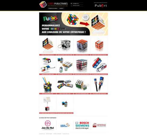 Accueil du site Cubes-Publicitaires screenshot rubiks-cube